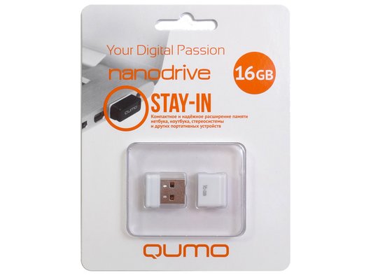 USB Флеш QUMO 16GB Nano White